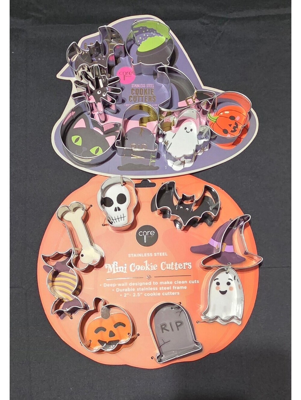 Core Kitchen Stainless Steel Halloween Mini Cookie Cutters Set